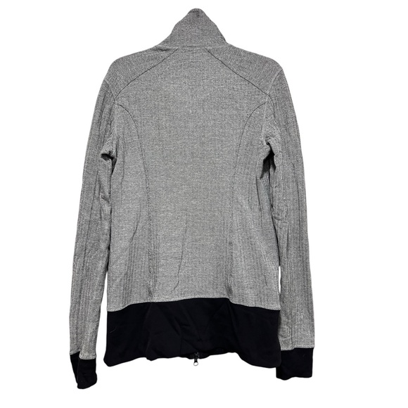 Lululemon Nice Asana Jacket  Heathered Herringbone Black White Size 10 - Picture 8 of 16